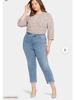 NYDJ Light Blue High-Rise Cropped Jeans